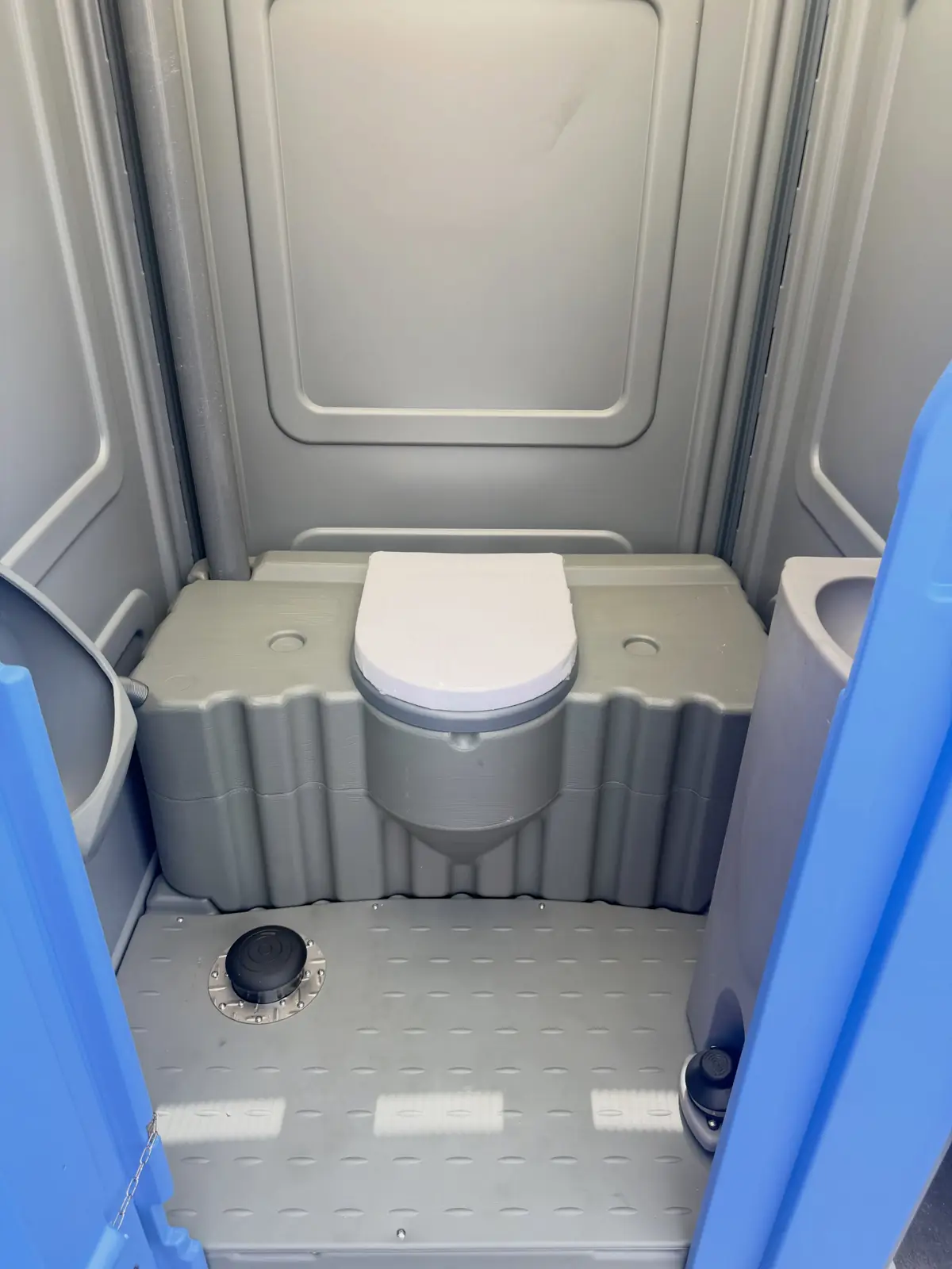 Interior of a serviced PolyJohn PJN3 long-term rental porta potty in Bethlehem PA